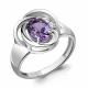 Серебряное кольцо AQUAMARINE А6932004А с фианитом и аметистом