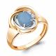 Кольцо из золочёного серебра AQUAMARINE А69320605А-пк с фианитом и халцедоном