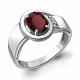 Серебряное кольцо AQUAMARINE А6932603А с фианитом и гранатом
