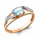 Кольцо из золочёного серебра AQUAMARINE А6933202А-пк с топазом и фианитом