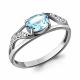 Серебряное кольцо AQUAMARINE А6933202А с топазом и фианитом