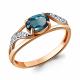 Кольцо из золочёного серебра AQUAMARINE А6933208А-пк с фианитом и Лондон топазом