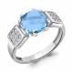 Серебряное кольцо AQUAMARINE А6933388А с фианитом и турмалином