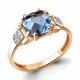 Кольцо из золочёного серебра AQUAMARINE А6933492А-пк с топазом и фианитом