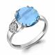 Серебряное кольцо AQUAMARINE А6933588А с фианитом и турмалином