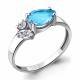 Серебряное кольцо AQUAMARINE А6934205А с топазом и фианитом