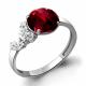 Серебряное кольцо AQUAMARINE А6934385А с фианитом и гранатом