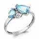 Серебряное кольцо AQUAMARINE А6934602А с топазом и фианитом