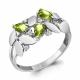 Серебряное кольцо AQUAMARINE А6934907А с фианитом и хризолитом