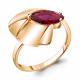 Кольцо из золочёного серебра AQUAMARINE А69351604-п с рубиновым корундом