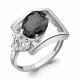 Серебряное кольцо AQUAMARINE А6935583А с фианитом и ювелирным кристаллом