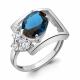 Серебряное кольцо AQUAMARINE А6935593А с фианитом и Лондон топазом