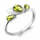 Серебряное кольцо AQUAMARINE А6935607 с хризолитом