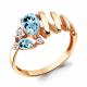 Кольцо из золочёного серебра AQUAMARINE А6937502А-п с топазом и фианитом