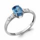 Серебряное кольцо AQUAMARINE А6938605 с топазом и фианитом