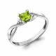 Серебряное кольцо AQUAMARINE А6940507А с фианитом и хризолитом