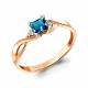 Кольцо из золочёного серебра AQUAMARINE с Лондон топазом А6940508А-п