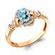 Кольцо из золочёного серебра AQUAMARINE А6940602А-п с топазом и фианитом