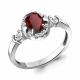 Серебряное кольцо AQUAMARINE А6940603А с фианитом и гранатом