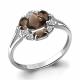 Серебряное кольцо AQUAMARINE А6941201А с фианитом и кварцем