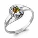 Серебряное кольцо AQUAMARINE А6941319А с фианитом и султанитом