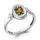Серебряное кольцо AQUAMARINE А6942119А с фианитом и султанитом