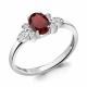 Серебряное кольцо AQUAMARINE А6942403А с фианитом и гранатом