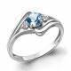 Серебряное кольцо AQUAMARINE А6942805А с топазом и фианитом