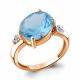 Кольцо из золочёного серебра AQUAMARINE А6943792А-п с топазом и фианитом