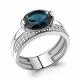 Серебряное кольцо AQUAMARINE А6943993А с фианитом и Лондон топазом