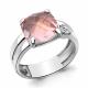 Серебряное кольцо AQUAMARINE А6944190А с фианитом и морганитом