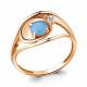 Кольцо из золочёного серебра AQUAMARINE с фианитом и халцедоном А69444605А-п