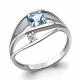 Серебряное кольцо AQUAMARINE А6944505А с топазом и фианитом