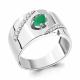 Серебряное кольцо AQUAMARINE А6945409А с фианитом и агатом