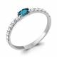 Серебряное кольцо AQUAMARINE А6946308А с фианитом и Лондон топазом