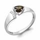 Серебряное кольцо AQUAMARINE А6946601А с фианитом и кварцем