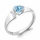Серебряное кольцо AQUAMARINE А6946605А с топазом и фианитом