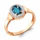 Кольцо из золочёного серебра AQUAMARINE А6950708А-п с фианитом и Лондон топазом