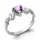Серебряное кольцо AQUAMARINE А6950804А с фианитом и аметистом