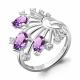 Серебряное кольцо AQUAMARINE А6951304А с фианитом и аметистом