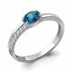 Серебряное кольцо AQUAMARINE А6953008А с фианитом и Лондон топазом