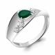 Серебряное кольцо AQUAMARINE А6953409А с фианитом и агатом