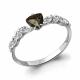 Серебряное кольцо AQUAMARINE А6954701А с фианитом и кварцем