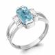 Серебряное кольцо AQUAMARINE А6954888 с фианитом и турмалином