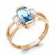 Кольцо из золочёного серебра AQUAMARINE А6954892-п с топазом и фианитом