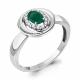 Серебряное кольцо AQUAMARINE А6955709А с фианитом и агатом
