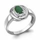 Серебряное кольцо AQUAMARINE А6955809А с фианитом и агатом