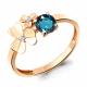 Кольцо из золочёного серебра AQUAMARINE А6956108А-п с фианитом и Лондон топазом