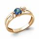 Кольцо из золочёного серебра AQUAMARINE А6956208А-п с фианитом и Лондон топазом