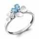 Серебряное кольцо AQUAMARINE А6956305А с топазом и фианитом